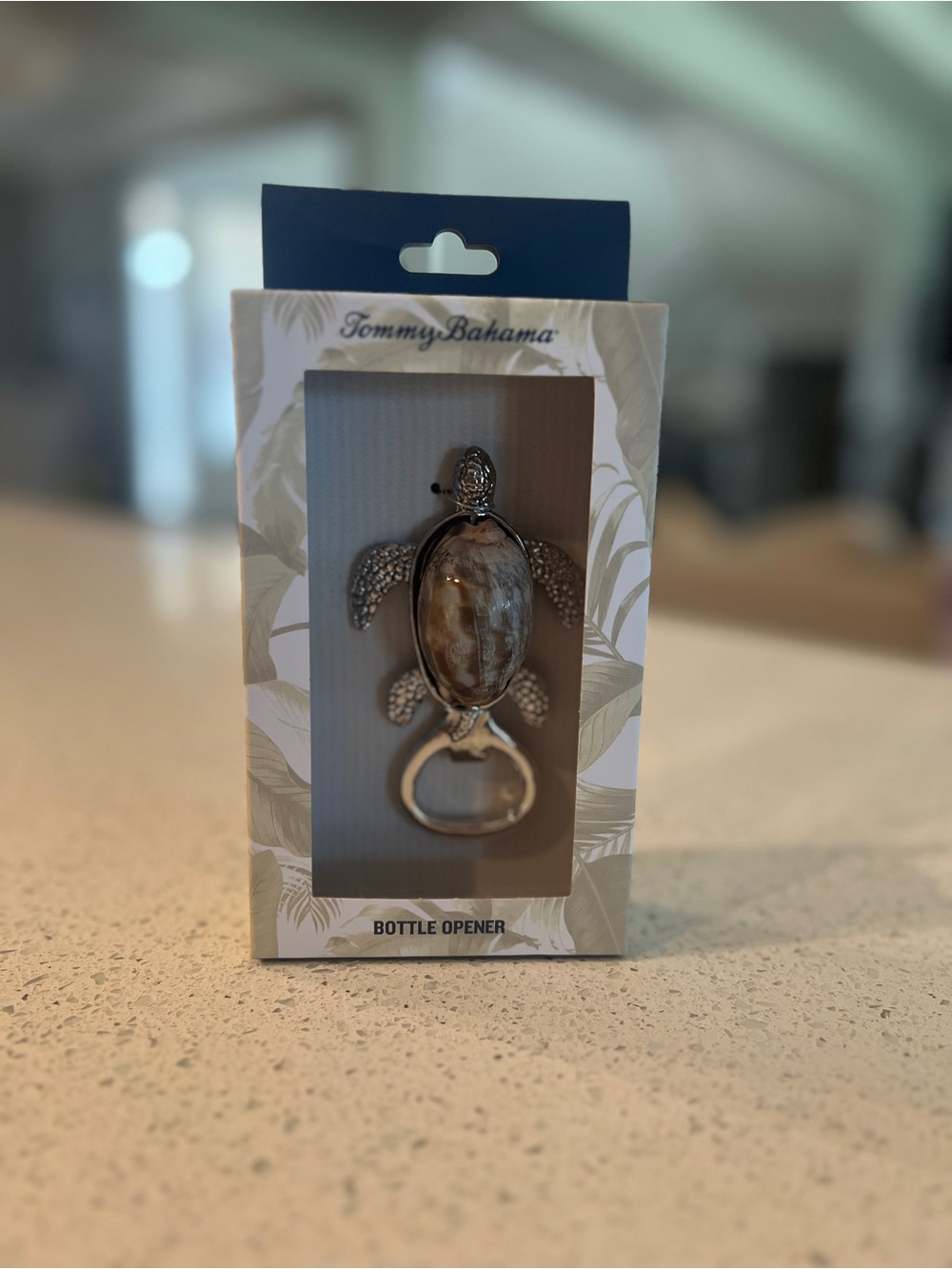 Tommy Bahama Silver Turtle Bottle Opener - Brown Shell Accent